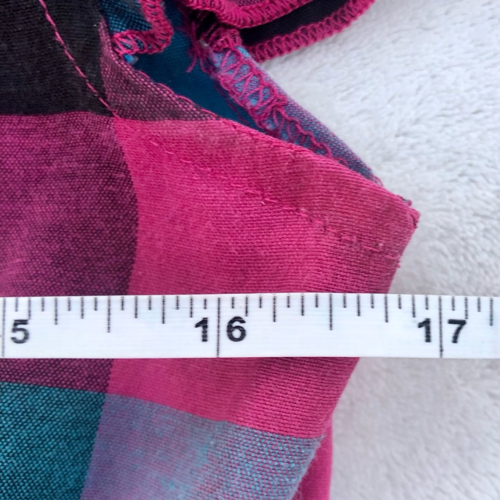 Y2K 90’s Old Skool Womens Shirt Plaid Ruffle Sleeve Sz. Small - Picture 4 of 13